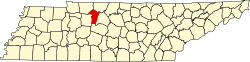 Map of Tennessee highlighting Cheatham County